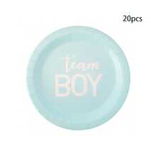 10pcs/20pcs Gender Reveal Party Decorations Pink And Blue Disposable Paper Plates, Boy Or Girl Party Tableware Set, Birthday Gender Reveal Party Supplies - Multicolor - View 9