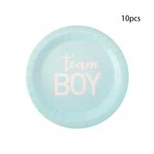 10pcs/20pcs Gender Reveal Party Decorations Pink And Blue Disposable Paper Plates, Boy Or Girl Party Tableware Set, Birthday Gender Reveal Party Supplies - Multicolor - View 10