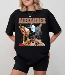 Black T-Shirt With Shai Gilgeous-Alexander Hip-Hop Style Collage, Unisex Relaxed Fit - Black - View 9