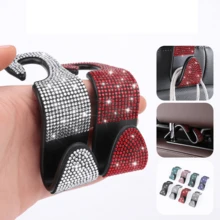 Funkelnder Strass Auto Kopfstützen Haken, strapazierfähiger Rücksitz Aufhänger für Handtasche, Tasche, Mantel - Organizer Zubehör, geeignet für SUV, Truck, Limousine - A - Übersicht 3