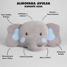 ALMOFADA ELEFANTE AZUL - Azul bebê - Visão 5