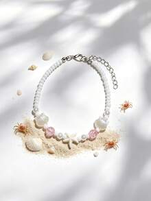 1 pieza Tobillera con cuentas de conchas y estrellas de mar estilo vacaciones de playa - Multicolor - Ver 11