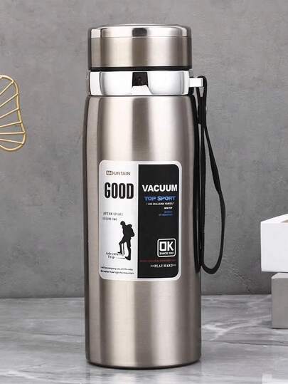 1L/33.81oz 保溫水壺，可保溫/保冷，適用於水、茶、咖啡，真空不鏽鋼，亦可用作杯子，返校季必備