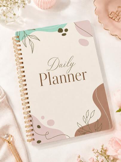 1pc Daily Planner Spiral Notebook, Minimalist Daily To Do List Journal With Daily Schedule,Priorities & Notes,Great For Task Organization & Boost Productivity, Back To School Office Use