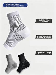 Ankle Compression Socks - Arch Support, For Sports, Running, Hiking, Cycling | Comfortable Breathable Foot Sleeves - Multicolor - View 3