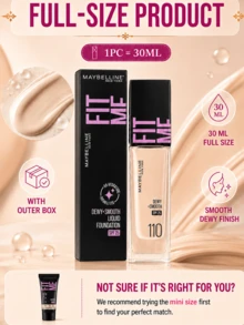 Maybelline 菲力特潤柔滑粉底液 SPF 25 #110 黃調白皙膚色，5/30毫升裝可選， - 美寶蓮FITME粉底液 水潤版110 - 查看 5