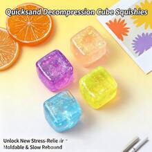NeeDoh Nice Cube 亮片正方形捏捏樂，超柔軟慢回彈壓力緩解玩具，指尖紓壓方塊，壓力球，麥芽糖果凍質感的柔軟玩具，兒童 DIY 教育玩具組，辦公室與居家指尖紓壓工具，緩解焦慮趣味感官捏捏樂，星空亮片果凍捏捏樂，觸覺舒緩訓練輔助，適合成人與青少年的趣味紓壓指尖玩具，馬卡龍色系高美感，適合生日派對、節日禮物、禮物袋填充、獎勵趣味紓壓小禮物（隨機出貨） - 彩色 - 查看 3