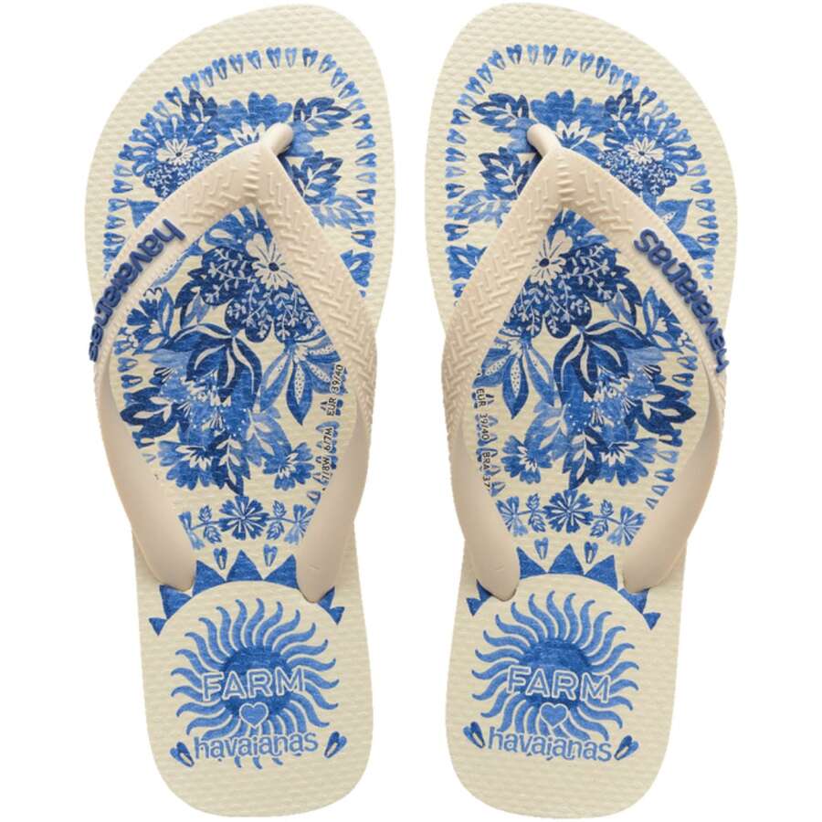 Havaianas Tropical Vibes Slim Flip Flops - Blue Tile - View 1