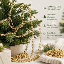 7mm Electroplated Bead Chain 2.6/9.8/32ft Cuttable Holiday Decoration String, Wedding Ceremony And Candle Holder Decor, Gift Wrapping Stage Exhibition Indoor Outdoor DIY Holiday Accent - View 10