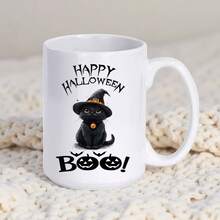 [24-Hour Shipping Within Mexico] Double-Sided Mug, A Fun Cat-Themed Coffee Mug, Available In 11 And 15 Oz Sizes, Made Of Ceramic. This Mug Is Suitable For Coffee Or Tea, Has A Smooth Glaze, And Features A Creative Double-Sided Print. It's A Versatile Mug Suitable For Any Season And Also Makes A Great Halloween Gift. - 1 - 查看 2