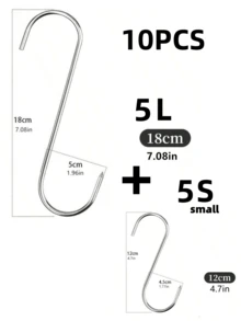 20个/10个 304不锈钢小号、中号、大号熏肉钩，适用于熏制、狩猎、加工、屠宰场、厨房烧烤等，重型专业级屠宰设备，肉类加工用品 - 彩色 - 查看 14