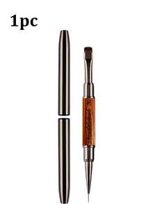 1/3pcs Double-Ended Wooden Handle Multi-Functional Nail Art Brush Set, Suitable For Acrylic, Gel, Polygel Nails, Can Be Used For French Manicure, Line Drawing, 3D Carving, Relief, Nail Care And Fine Sketching - Multicolor - View 11