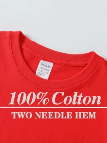 100% Cotton T-Shirt For Boys, With Vintage Steam Locomotive Design, Machine Washable, Suitable For All Seasons, Ideal For Outdoor Activities, Soft And Knitted, Comfortable And Breathable, With Cute And Interesting Designs. - 紅色 - 查看 3