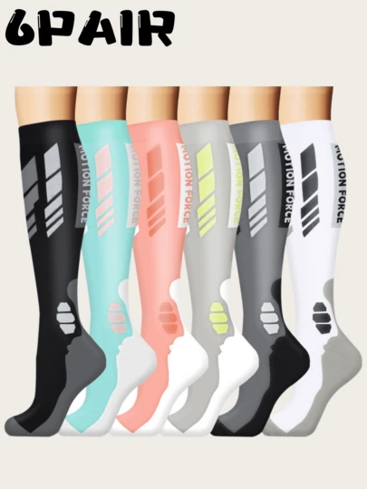 1/3/6 paia di calze da donna, calze bianche confortevoli, set di calze da donna, calze da compressione da fitness da donna, collant da donna, calze da pilates sportive, calze lunghe belle, adatte per vari scenari sportivi come corsa, ciclismo, yoga e pilates, calze a compressione per la circolazione da donna