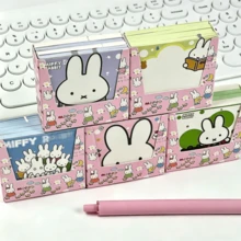 MIFFY 200 piezas/Set Lindas notas adhesivas con diseño del conejo , notas de alta calidad con dibujos animados, cuaderno de estudiante no adhesivo, regalo para Año Nuevo/Día de San Valentín/Pascua [Estilo aleatorio] - Multicolor - Ver 4