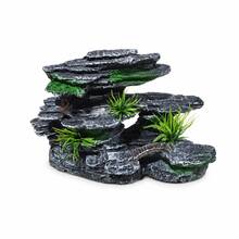 叠石摆件 - 水族箱景观装饰，仿英式叠石设计，搭配仿真水生植物，可为鱼虾提供躲藏洞穴，中式禅意水族箱核心配件 - A - 查看 9