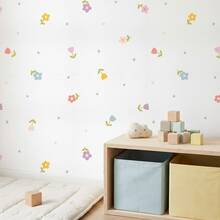 1 Rotolo Carta da Parati Autoadesiva Rimovibile Impermeabile Stile INS Minimalista con Motivo Floreale Macaron Ditsy in PVC per Decorazione Camera da Letto e Cameretta Bambini - Fiore arcobaleno - Visualizzare 6