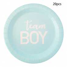 10pcs/20pcs Gender Reveal Party Decorations Pink And Blue Disposable Paper Plates, Boy Or Girl Party Tableware Set, Birthday Gender Reveal Party Supplies - Multicolor - View 15