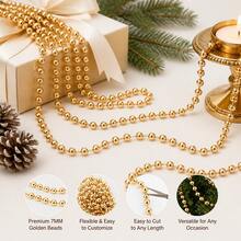 7mm Electroplated Bead Chain 2.6/9.8/32ft Cuttable Holiday Decoration String, Wedding Ceremony And Candle Holder Decor, Gift Wrapping Stage Exhibition Indoor Outdoor DIY Holiday Accent - View 9