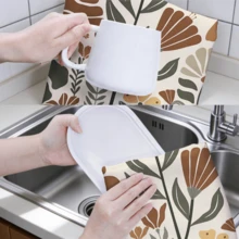 MEMNUN 2 Pcs Bohemian Hand-Painted Botanical Floral Pattern Kitchen Towels 40*60cm/45*70cm Soft Microfiber Dish Cloth Dish Towel Hand Towel Kitchen Bathroom Daily Home Decor Ideal For Kitchen & Dining Room Decor All Seasons - Multicolor - View 11