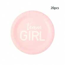 10pcs/20pcs Gender Reveal Party Decorations Pink And Blue Disposable Paper Plates, Boy Or Girl Party Tableware Set, Birthday Gender Reveal Party Supplies - Multicolor - View 16