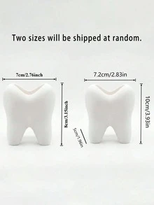 Porta-escova de dentes grande e branco em formato de dente, porta-canetas multifuncional criativo e caixa organizadora de mesa, recipiente de cerâmica para armazenar materiais de escritório, escova de dentes, pasta de dentes e acessórios de banheiro. Decoração de banheiro aconchegante, ideal para o outono e a volta às aulas. - Multicolorido - Ver 9