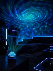 1pc USB Powered Colorful Nebula Projection Lamp, Suitable For Bedside, Dorm, Living Room, Bedroom Atmosphere Decoration - Multicolor - View 2