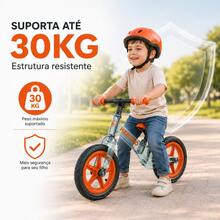 Bicicleta de equilíbrio para crianças, adequada para crianças dos 3 aos 6 anos, um brinquedo leve e sem pedais para aprender a andar de bicicleta, seguro e resistente - Laranja - Visão 3