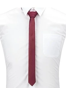 1pc Men's Burgundy 1.9 Inch (5cm) Slim Necktie, Suitable For Weddings, Graduation, Formal And Casual Occasions - Burgundy - View 2
