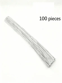 100根软质切割花艺铁丝，适用于插花、珠宝制作、手工艺品制作、花环制作、花束捆扎、园艺、人造花卉植物装饰、室内/室外园艺、婚礼派对装饰、春季、情人节、生日礼物配件、塑料人造花 - 白色 - 查看 12