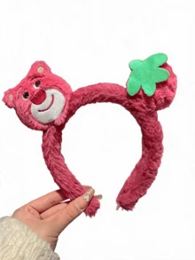 Miniso Fluffy Plush Hair Hoop Hair Wrap With Cute Ear And Flower Decor Convenient For Skincare Makeup Face Washing Sheet Mask Daily Wear Shower Party Cosplay Photoshoot Travel Home Office Gift Practical Versatile For Multiple Uses - Style2 - View 7
