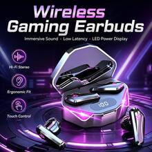 Briame Wireless Gaming Earbuds With LED Battery Display, Low Latency In-Ear Headphones, HiFi Stereo Sound Quality, Touch Control Earbuds For Music, Calls And Gaming, 150mAh Battery - View 1