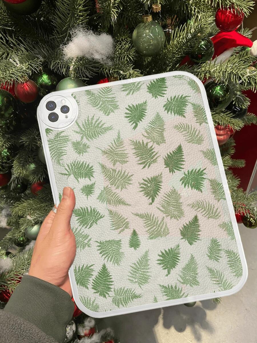 1pc Green Leaf White Edge Shockproof Tablet Case For Galaxy Tab A7 LITE, Pro 11-Inch 2021, 10th Generation - Multicolor - View 1