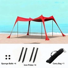 Beach Tent, Indoor Outdoor Portable Easy To Use Pop Up Canopy Upf50+ Sun Large Shelter Protection Stable Extra Windproof Ropes Carry Bag, For Friend Family Garden Lawn Yard Holiday Travel Camping Hiking Garden Picnics Fishing Backyard Fun Trips - Multicolor - View 13