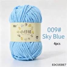 EDCUEBE7 1/4pcs Upgraded Set, Exquisite R-Ice Yarn. Premium Choice For Handmade Matte DIY Knitted Scarves, Crochet Shoes, Bags, Sweaters, Cushions, Bouquets And Other Handmade Items. Candy-Colored Skin-Friendly Yarn. (Random Packaging) - Small Velvet Ice Strip Line - View 27