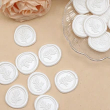 25 pegatinas de sello de cera blanca, adecuadas para sobres de invitaciones de boda, manualidades de cajas de regalo, sobres de tarjetas de Navidad - TD153 - Ver 4