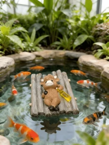 1個可愛動物浮雕樹脂裝飾品，花園池塘景觀裝飾，趣味漂浮烏龜/懶牛浮雕裝飾，戶外花園池塘魚缸水景裝飾，創意桌面家居裝飾，療癒動物手工藝禮物 - 1PC - 查看 7