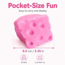 1/2 Pc Pink Soft Cheese  Squishy Cheese Block - Pink ,Quick Rebound, Moldable Fidget Toy With Squeeze Feature, Ideal For Play And Relaxation Relaxation Toys, Relieving Fatigue In The Body And Fingertips. Party Toys, Themed Activities, Birthday Gifts - 派對玩具 - 查看 6