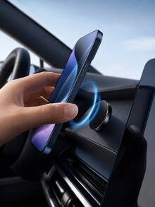 汽車用磁吸手機支架，迷你磁吸車用手機支架座，強力磁鐵儀表板手機支架附金屬片，免持 360° 旋轉黏貼式手機支架，適用於所有手機的通用汽車配件 - mini式磁吸支架 - 查看 3