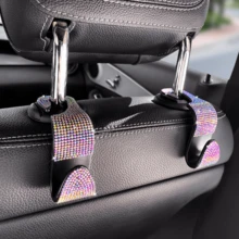Funkelnder Strass Auto Kopfstützen Haken, strapazierfähiger Rücksitz Aufhänger für Handtasche, Tasche, Mantel - Organizer Zubehör, geeignet für SUV, Truck, Limousine - A - Übersicht 8
