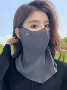 1pc Women's Breathable Full Face Sun Protection Mask - UV Protection, Elastic Fit, Ice Silk Fiber Fabric, Washable, Enlarged Cycling Sun Mask, Breathable Mesh, Sweat-Absorbent & Sun-Blocking Integrated Mask - Multicolor - View 8