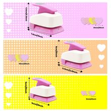 3pcs Heart-Shaped Punch Cutter Set, Sizes 1 Inch (25mm), 5/8 Inch (15mm), 3/8 Inch (8mm), Random Color, Portable, Suitable For Paper Craft, Card Making, Scrapbooking, Learning, Binder, Nail Art, Etc. - 3pcs Heart Paper Punch Set - View 3