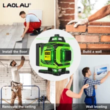 L.A.OL.A.U LAOLAU 16-Line 4D Green Laser Level, 360° Horizontal & Vertical Cross Line, Auto Self-Leveling, Remote Control, Laser Leveler For Indoor/Outdoor Construction - One Size Fits All - View 10