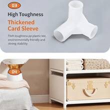 1pc Freestanding Wardrobe Closet, Open-Style Clothes Rack For Bedroom, Rental Home Storage, Dust-Proof Garment Organizer With Large Capacity For Hanging And Stacking Clothes - Multicolor - View 3