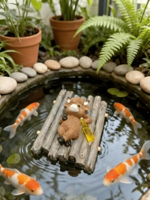 1個可愛動物浮雕樹脂裝飾品，花園池塘景觀裝飾，趣味漂浮烏龜/懶牛浮雕裝飾，戶外花園池塘魚缸水景裝飾，創意桌面家居裝飾，療癒動物手工藝禮物 - 1PC - 查看 6