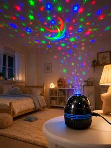 1pc Star & Moon Projection Lamp, Multi-Color Rotating Lighting Effects, Suitable For Bedroom, Kids Room, Living Room, Holiday Decoration - Multicolor - View 11