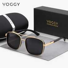 VOGGY 时尚简约复古金属 TR 弹簧铰链偏光 UV400 太阳镜，男女皆宜，适合运动、驾驶、户外、骑行、钓鱼、度假、旅行、聚会、装饰、礼品等场合。 - A - 查看 1