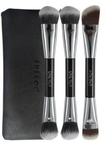 ENERGY Premium Single All-In-One Dual-Ended Beauty Tool - Black Handle With Iridescent Logo For Flawless Foundation, Contour & Concealing - Black - View 8