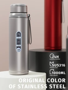 33.81盎司不锈钢便携式保温杯，大容量茶杯水瓶，适合户外露营旅行，夏季保冷保温效果极佳，配有提手，方便携带，是夏季饮品、办公室、健身房、旅行、户外活动、日常使用的理想之选，男女皆宜的必备饮水器具。 - 彩色 - 查看 15