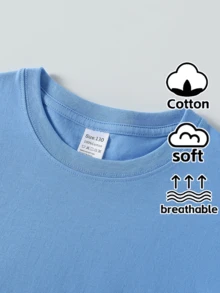 Lindos Pandas Rojos en Árbol y Cesta, Camiseta 100% para Niños Pequeños, Suave y Cómoda para Uso Diario, Adecuada para el Hogar, Actividades al Aire Libre y Deportivas, Cómoda y Transpirable - Azul - Ver 3